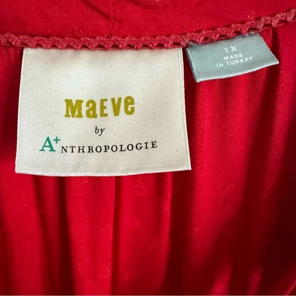 Anthropologie Maeve Wendy Red Tiered Maxi Dress Size 1X - Picture 12 of 16